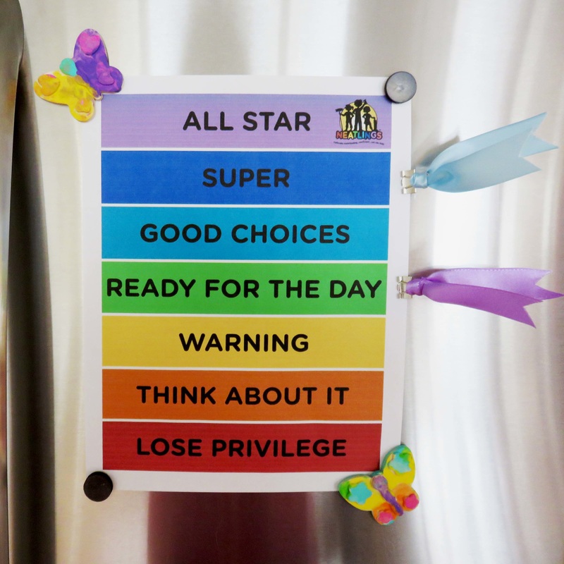FREE Behavior Clip Chart for HOME! Print on standard 8.5x11 paper or card stock. by NEATLINGS