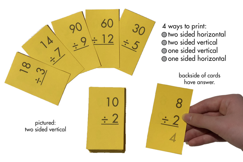 4 Packs Math Flash Cards Addition Subtraction Multiplication Division New 208! 